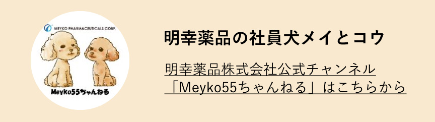 明幸薬品の社員犬メイとコウ